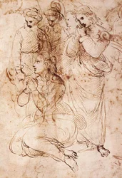 Studie trauernder Figuren